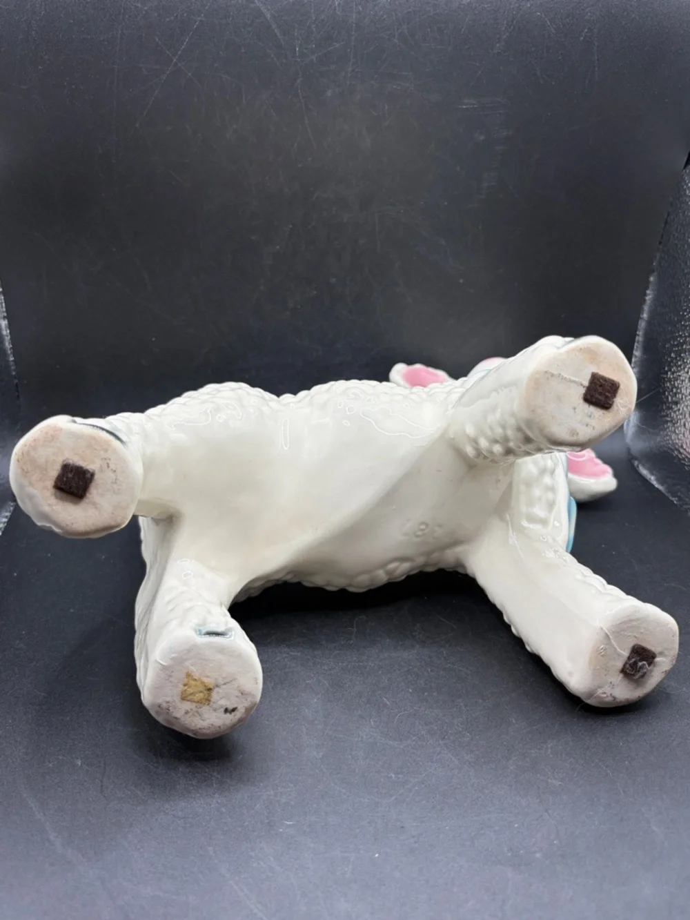 Vintage Hand Painted Kitsch Lamb Sheep Planter Vessel Vase Kawaii Coquette Decor - Picture 10 of 14